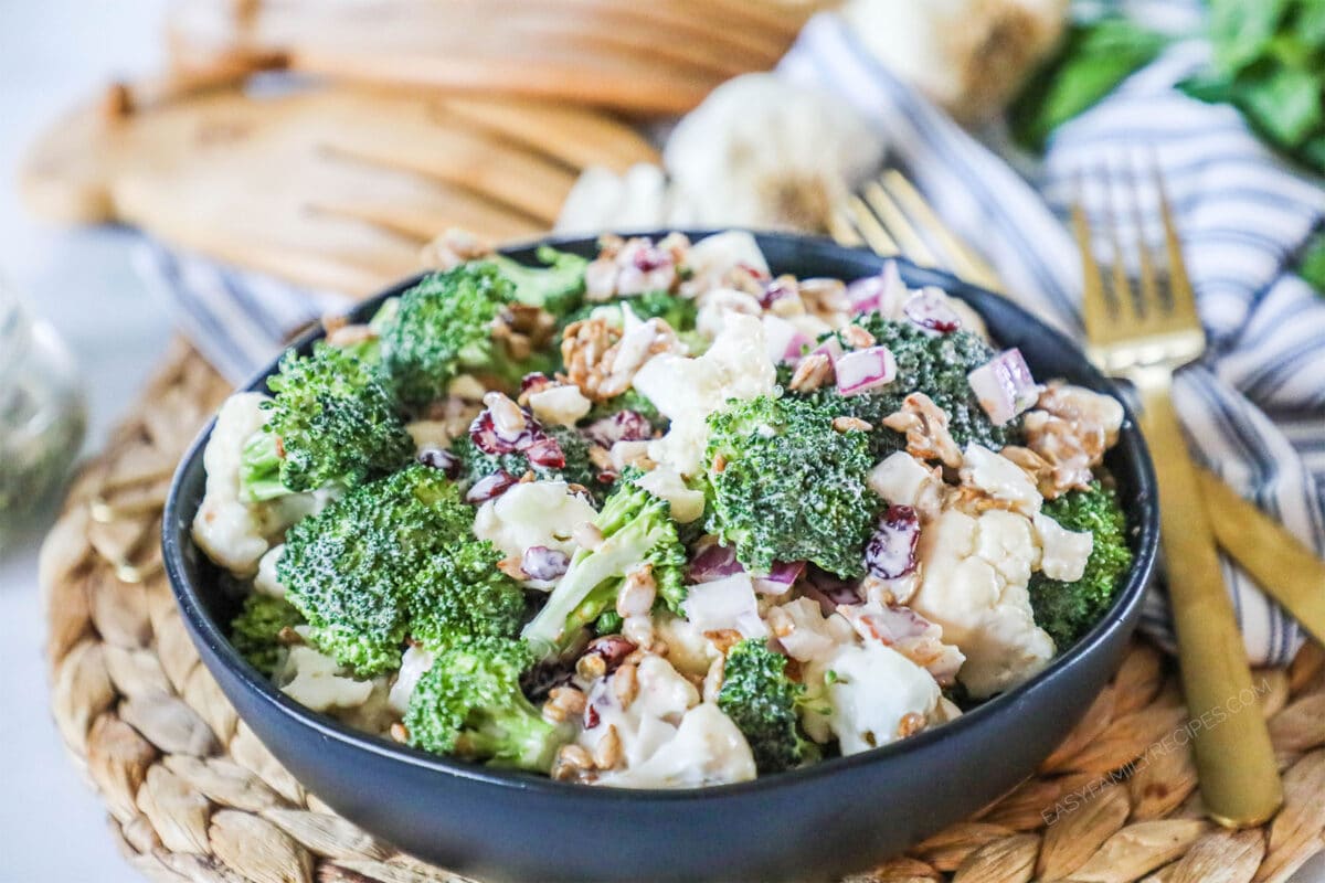 Make the Best Broccoli Cauliflower Salad: Perfect Sweet & Tangy Dressing